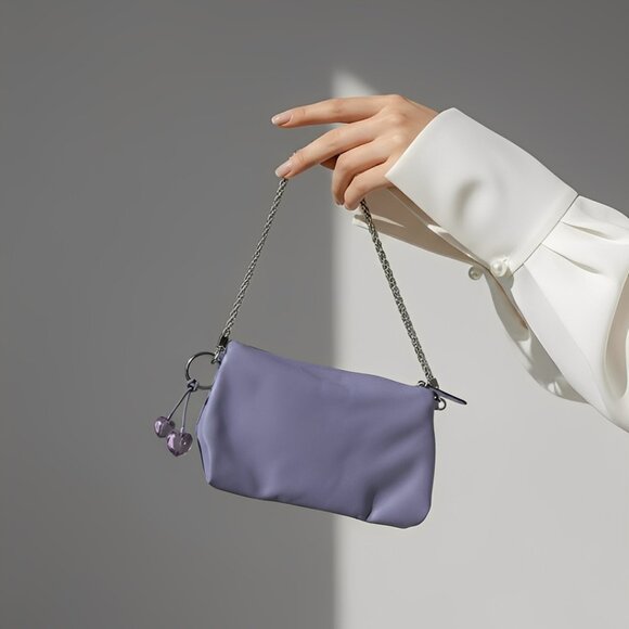 Jimmy Choo Leather Chain Pochette – Convertible Mini Baguette - Picture 2 of 11